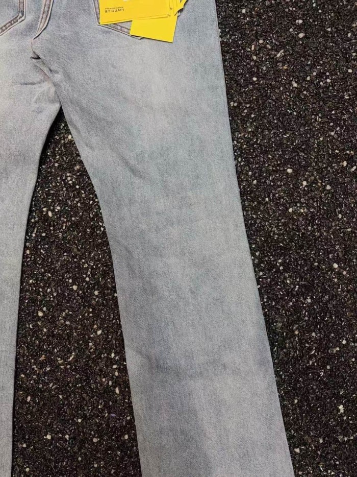 Guapi 1:1 quality version American StreetwearStar Rivet & Gradient Star Rhinestone Slim Flare Jeans 29385413