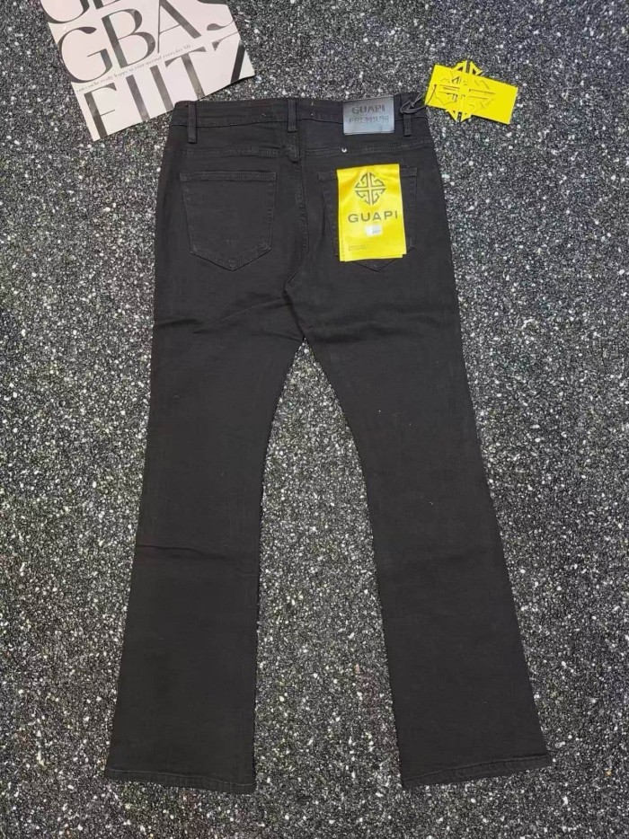Guapi 1:1 quality version Starry Sky Gradient Star Rhinestone Slim Flare Denim Jeans 29385429