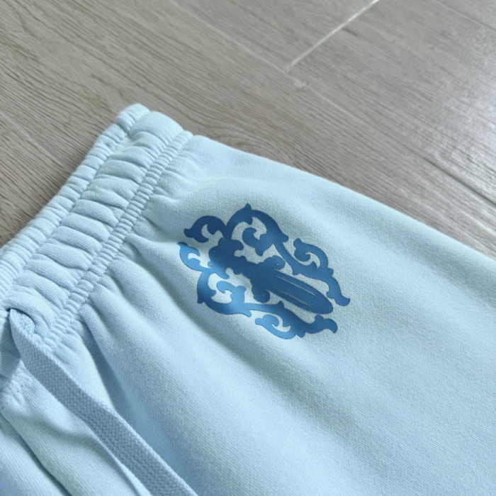 1:1 quality version Y2K Light Blue Floral Cross Totem Graphic Drawstring Jogger Fleece Sweatpants 29392454