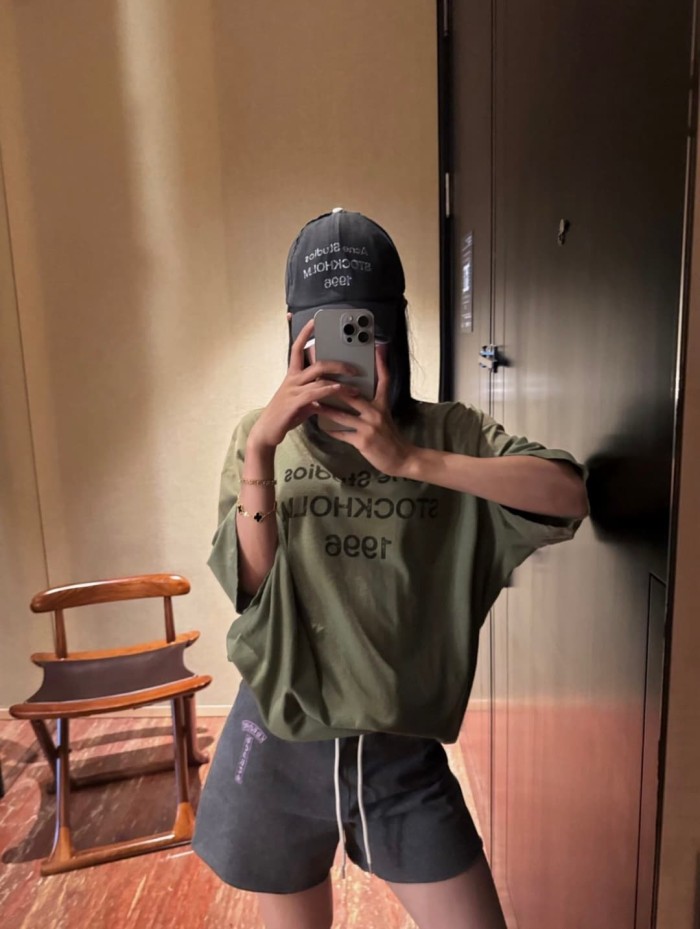 1:1 quality version American Casual Street Pink Arc Letter Graphic Drawstring Raw Edge Sweat Shorts for giarls 29392548