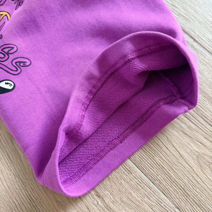 1:1 quality version Streetwear Purple Color Graffiti Slogan Poker Print Wide Leg Drawstring Casual Sweatpants 29392390