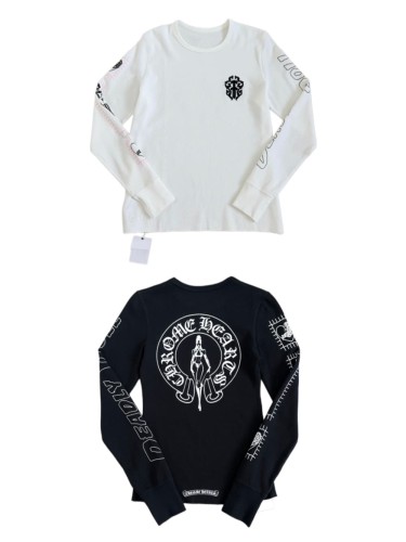 1:1 quality version White Waffle Knit Dagger Lady Gothic Letter Print Crew Neck Long Sleeve Tee 2 colors 29392334