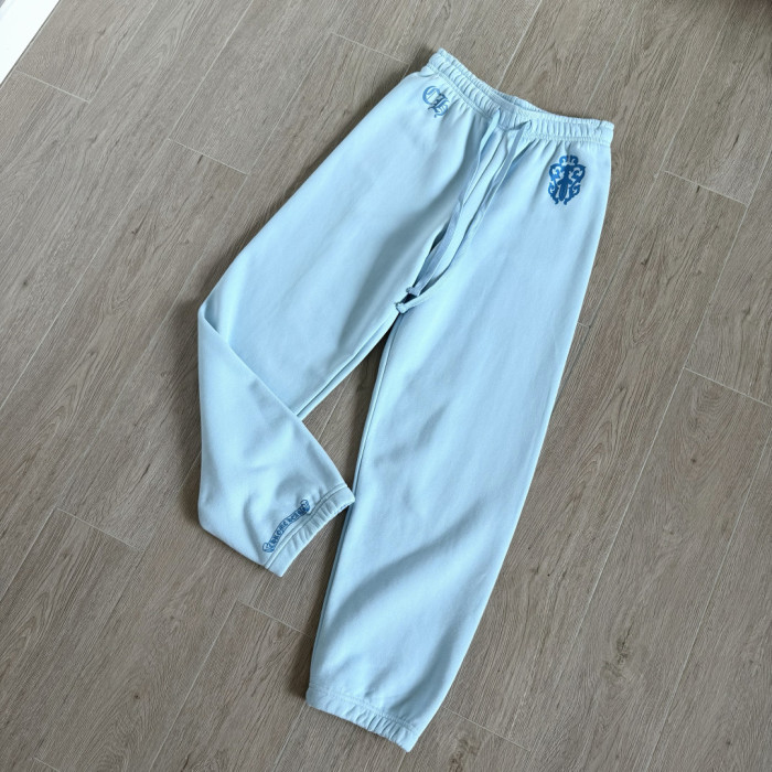 1:1 quality version Y2K Light Blue Floral Cross Totem Graphic Drawstring Jogger Fleece Sweatpants 29392454