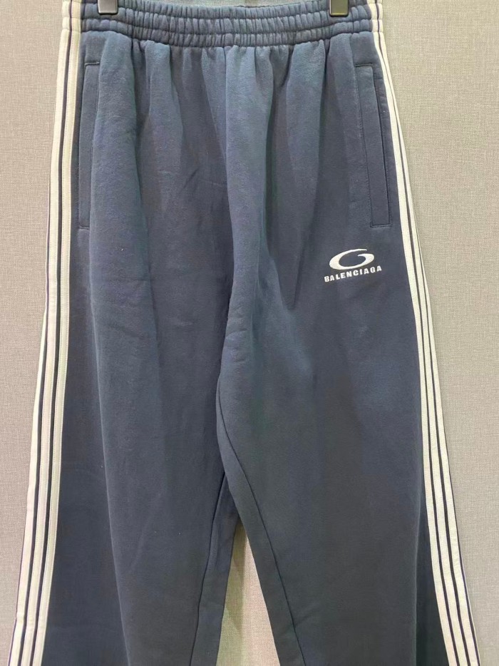 1:1 quality version High Street Navy Side Stripes Logo Print Elastic Waist Flare Wide Leg Sports 29392469