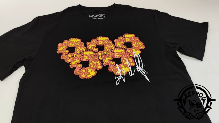 [50% Off]Denim Tears 1:1 quality version Offsettears Flame Explosion Flower tee 2311171