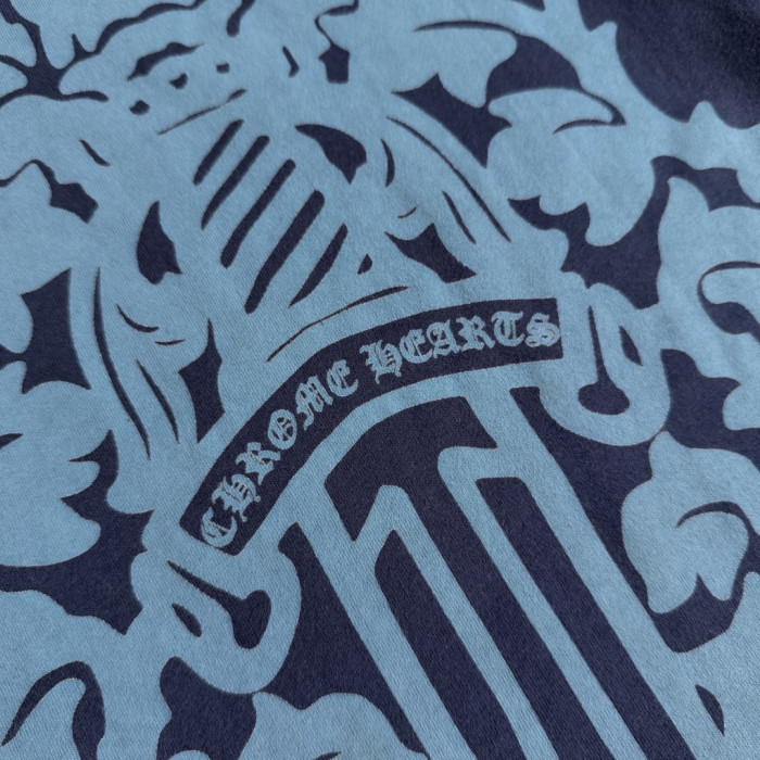 1:1 quality version Vintage Navy Blue Tokyo Vine Dagger Print Crew Neck Slim tee 29392329