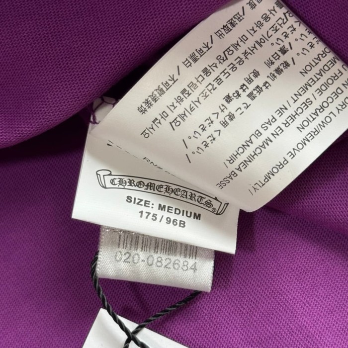 1:1 quality version American Streetwear Purple Chest Pocket Graffiti Slogan Poker Print Long Sleeve Tee 29392372