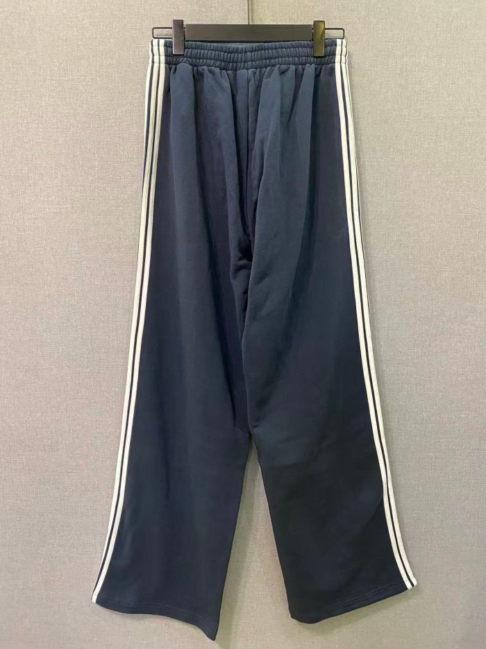 1:1 quality version High Street Navy Side Stripes Logo Print Elastic Waist Flare Wide Leg Sports 29392469