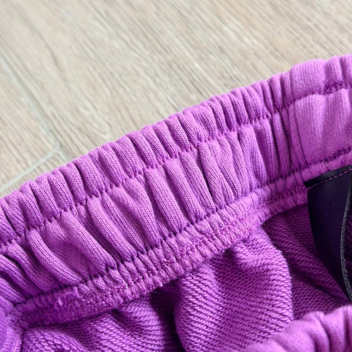 1:1 quality version Streetwear Purple Color Graffiti Slogan Poker Print Wide Leg Drawstring Casual Sweatpants 29392390