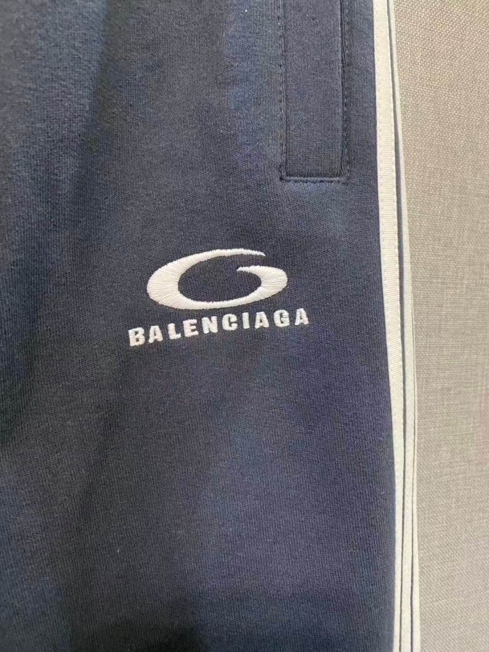 1:1 quality version High Street Navy Side Stripes Logo Print Elastic Waist Flare Wide Leg Sports 29392469