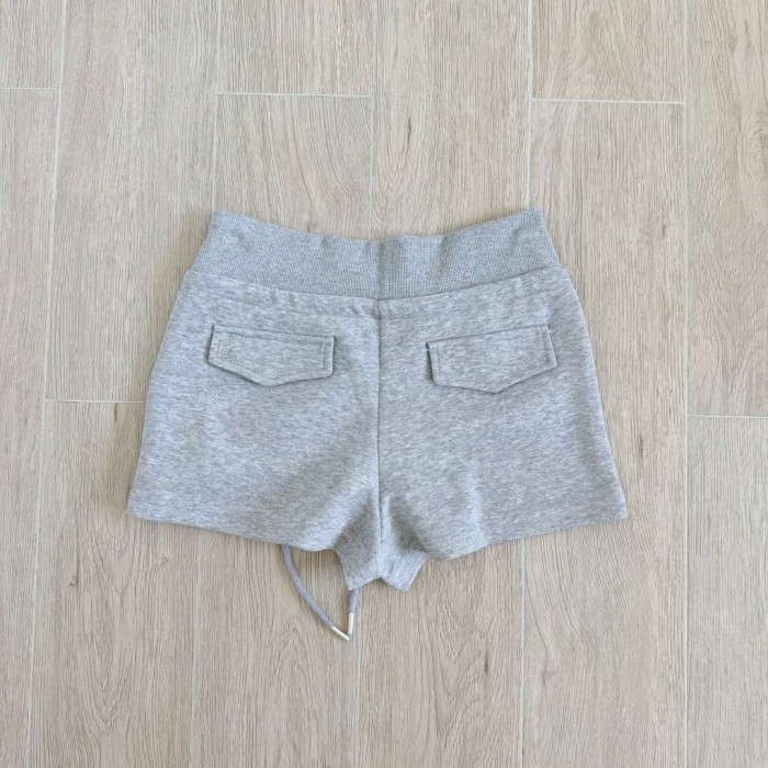 1:1 quality version American Streetwear Grey Dagger Floral Embroidery Drawstring Casual Sweat Shorts for girls 29392542