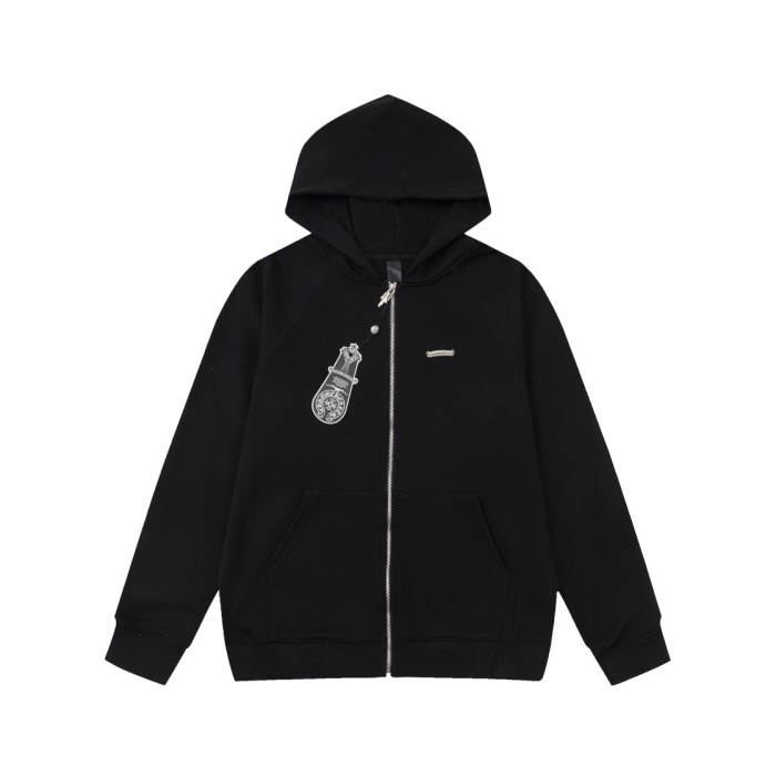 [50% Off]1:1 quality version Embroidered Hooded Cardigan Zipper Jacket 23670817