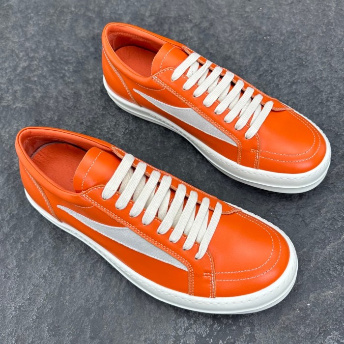 [plus-size shoes] 1:1 quality version Vintage Orange Triangle Logo Cowhide Velvet Suede Panel Lace Up Unisex Sneaker 29393797