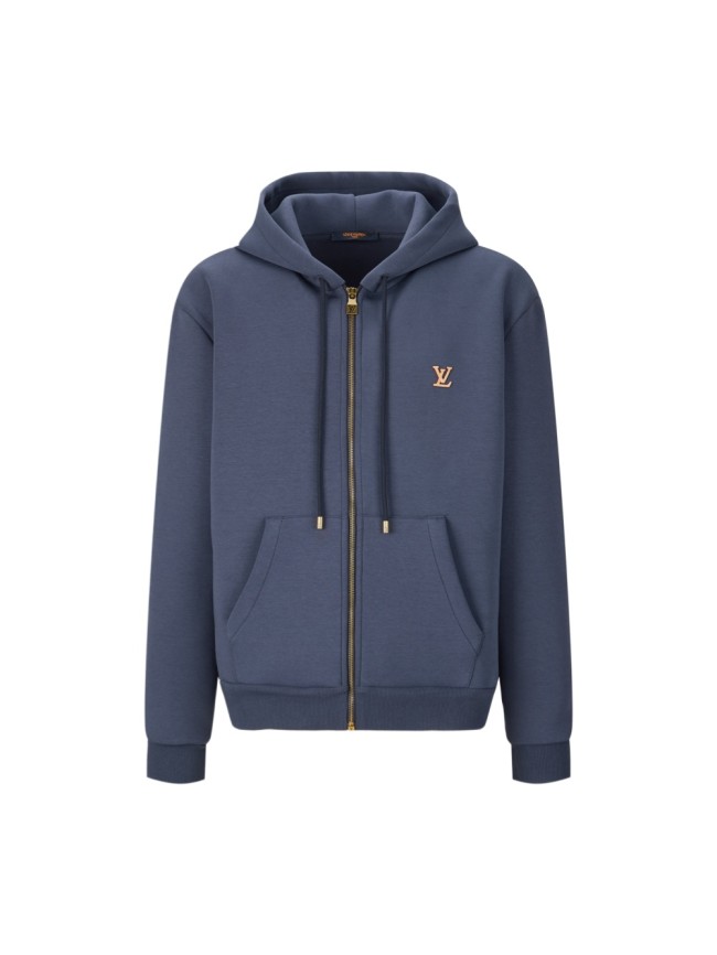 1:1 quality version Minimalist Street Front Small Embroidery Logo Back Plain Full Zip Drawstring Hoodie 29395031