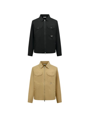 1:1 quality version Workwear Street Front Pocket Metal Ring Embellishment Regular Fit Collared Zip Jacket 2 colors 29395243