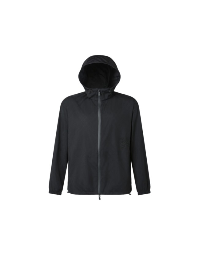 1:1 quality version Jacquard Twill Plaid Embroidered Zip Drawstring Hooded Jacket 29395221