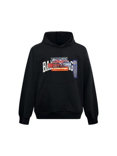 1:1 quality version High Street Vintage Front Multi Sticker Letter Back Patch Label Letter Print Hoodie 29395009