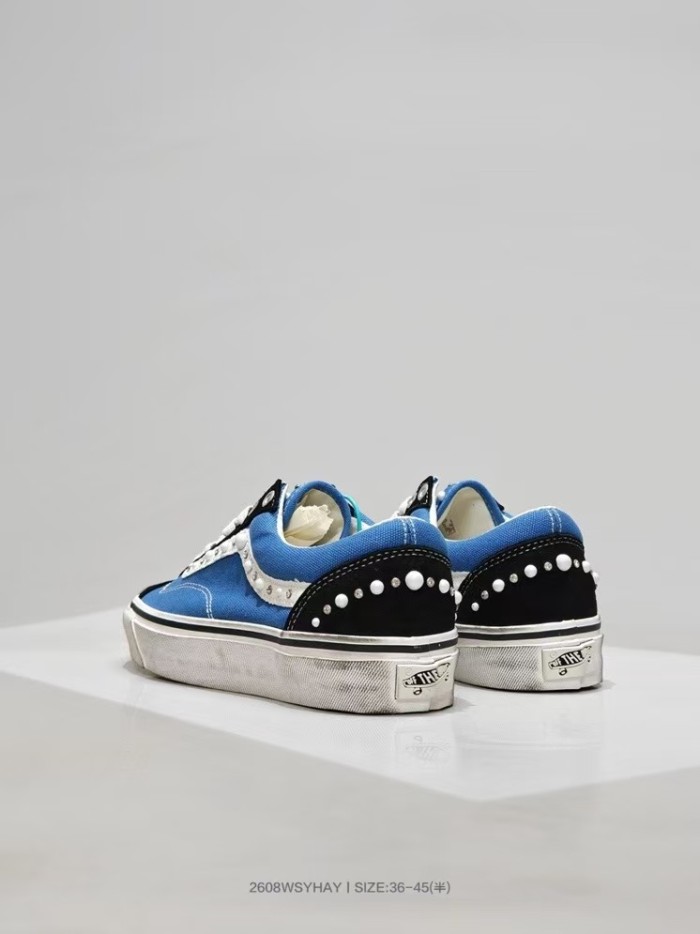 Lx Old Skool 36 Classic Comfortable Versatile Low‑Top Unisex Blue Black Skate Shoes 29398344