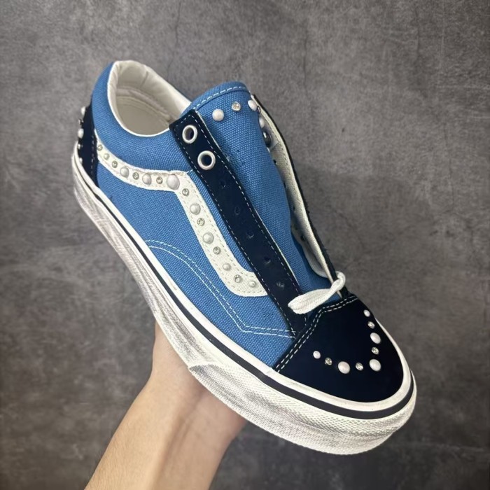 1:1 quality version Premium Old Skool 36 Pearlized Pack Vintage Pearl Rivet Unisex Skate Shoes 2 colors 29398318