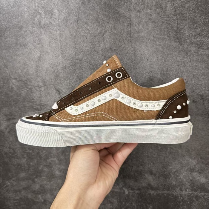 1:1 quality version Premium Old Skool 36 Pearlized Pack Vintage Pearl Rivet Unisex Skate Shoes 2 colors 29398318