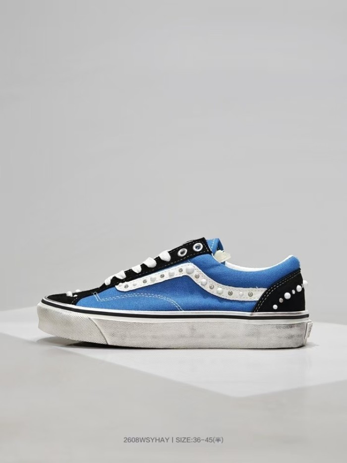 Lx Old Skool 36 Classic Comfortable Versatile Low‑Top Unisex Blue Black Skate Shoes 29398344