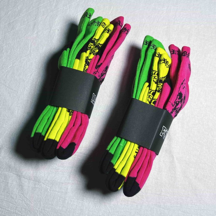 1:1 quality version Foti Skull Figure Print Colorful Thick Terry‑Sole Cotton Socks 3 Pairs Per Card 29399262