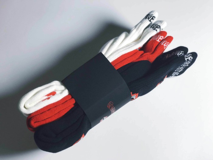 1:1 quality version Red Lip Bite‑Lip Cotton Rib‑Knit Stretch Breathable Mid‑Crew Socks 3 Pairs Per Card 29399281