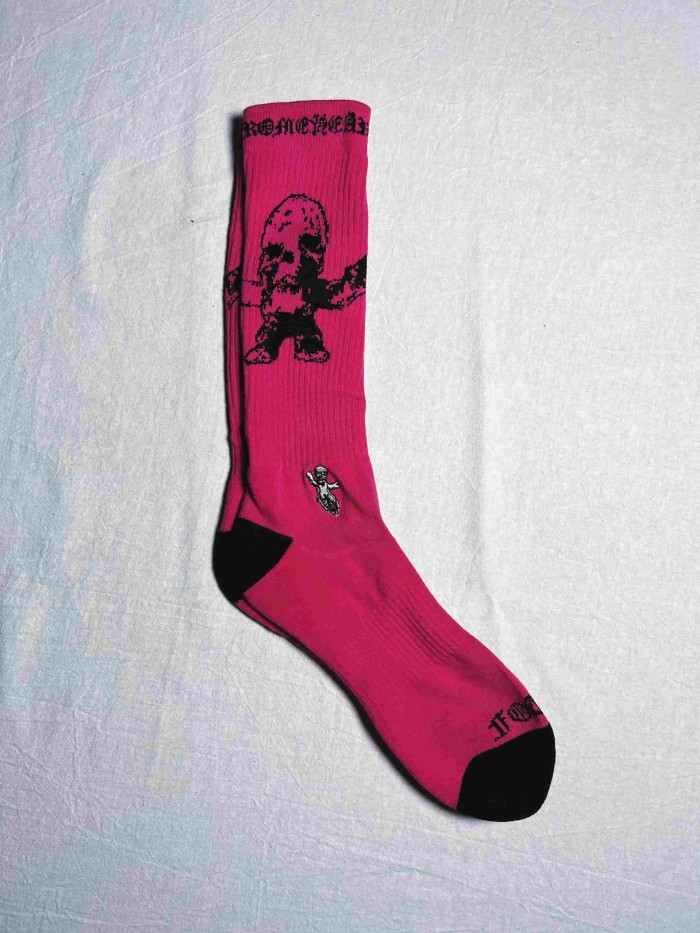 1:1 quality version Foti Skull Figure Print Colorful Thick Terry‑Sole Cotton Socks 3 Pairs Per Card 29399262