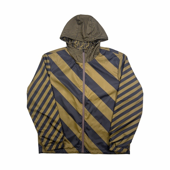 1:1 quality version All Over FF Monogram Print Reversible Hooded Windbreaker Jacket 2 colors 29401368