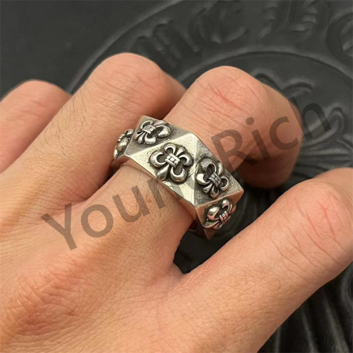 [50% Off]CH Vintage Cross Cross Flower Tomb Sword Hexagram Ring 26 colors 25718177