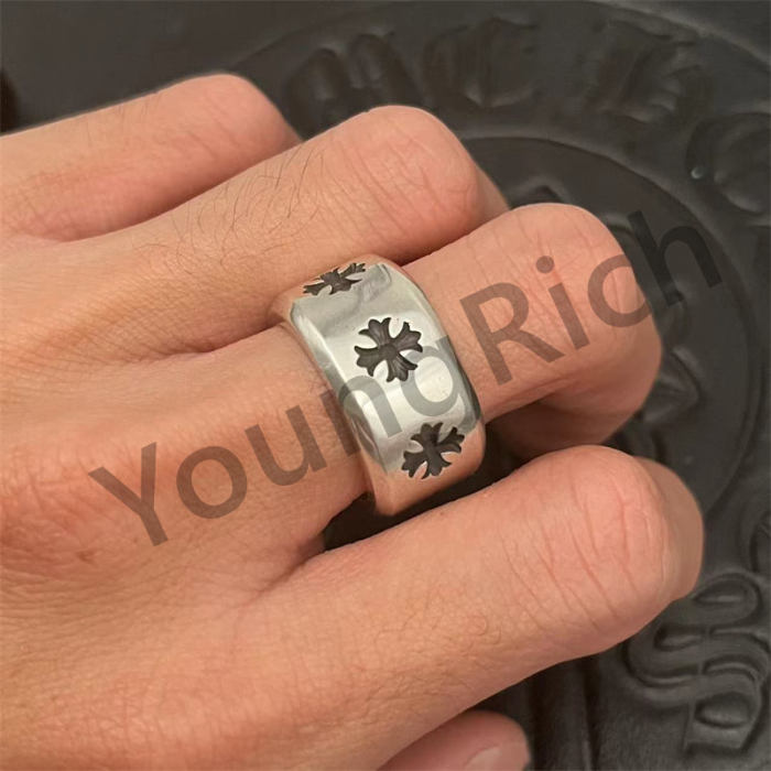[50% Off]CH Vintage Cross Cross Flower Tomb Sword Hexagram Ring 26 colors 25718177