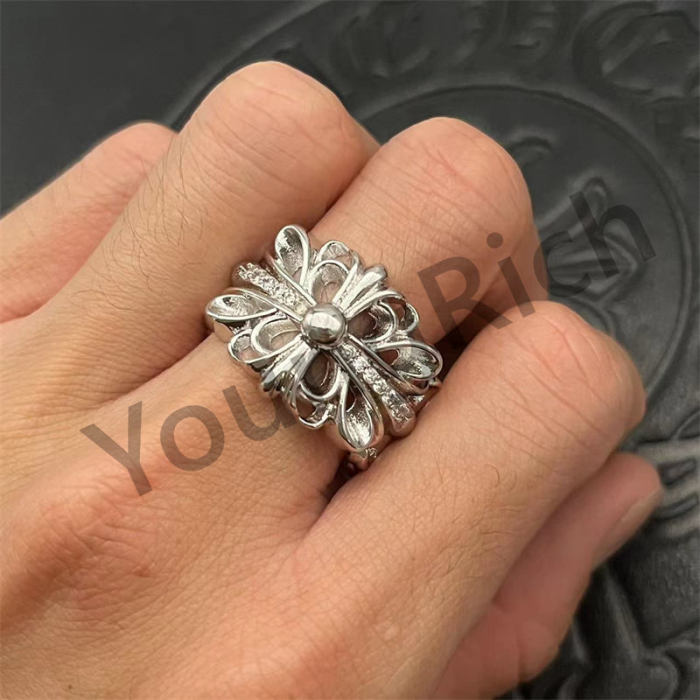 [50% Off]CH Vintage Cross Cross Flower Tomb Sword Hexagram Ring 26 colors 25718177