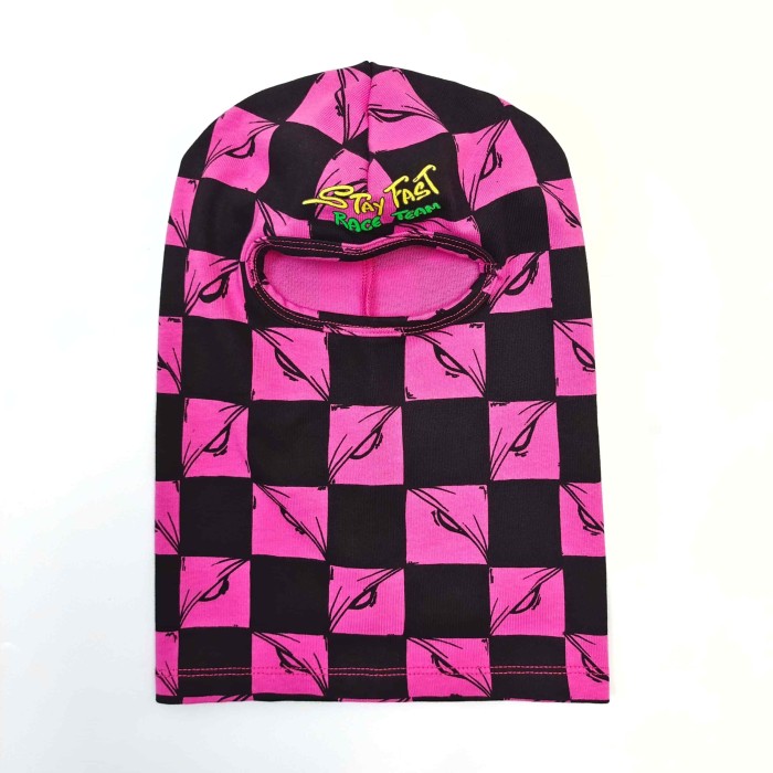 Pink‑Black Checkerboard All‑Over Print Hand‑Letter Embroidery Balaclava Shiesty Mask 29409214
