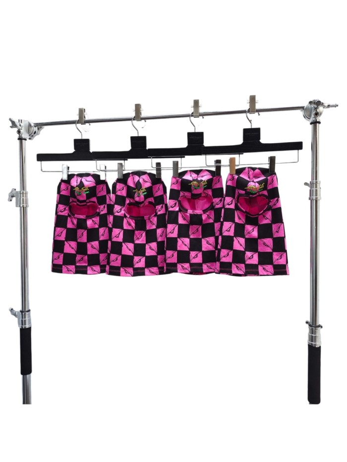 Pink‑Black Checkerboard All‑Over Print Hand‑Letter Embroidery Balaclava Shiesty Mask 29409214