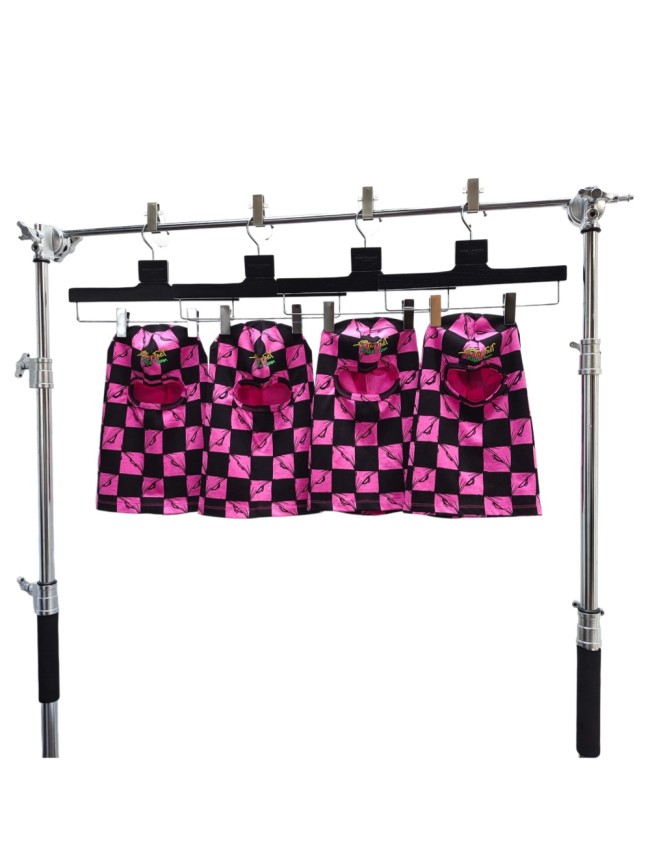 Pink‑Black Checkerboard All‑Over Print Hand‑Letter Embroidery Balaclava Shiesty Mask 29409214
