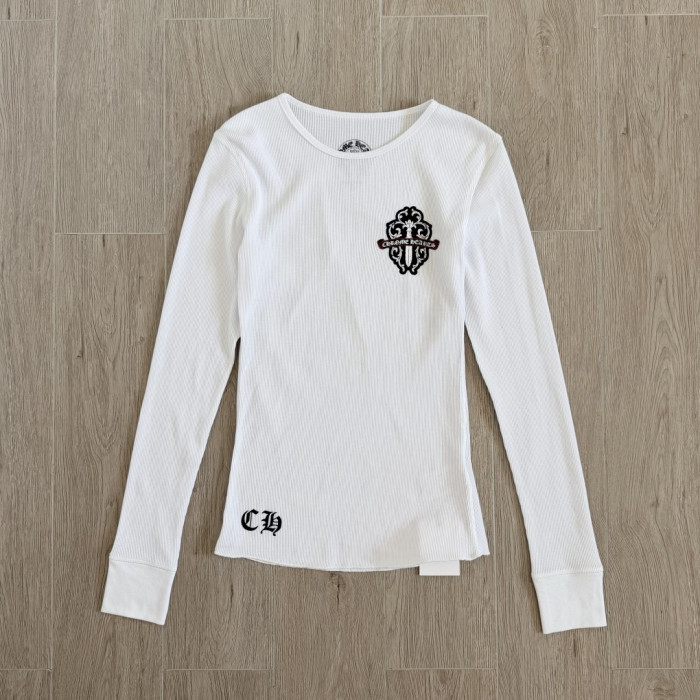 1:1 quality version Green Sword Vine Print Waffle Slim‑Fit Long Sleeve Tee 29426184