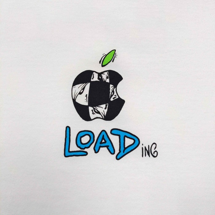 [Big & Tall for weights up to 220 lbs]1:1 quality version Loading Graffiti‑Font Checkerboard Apple Print T-shirt 29409223