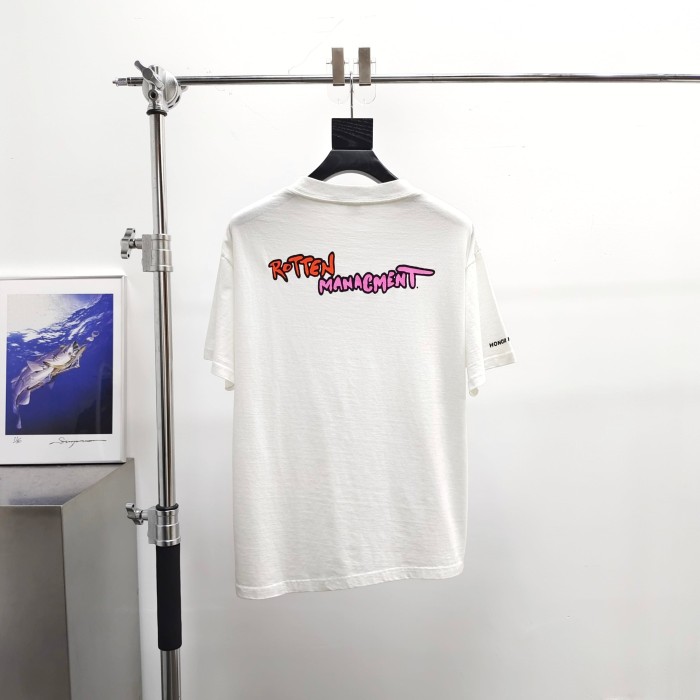 [Big & Tall for weights up to 220 lbs]1:1 quality version Loading Graffiti‑Font Checkerboard Apple Print T-shirt 29409223