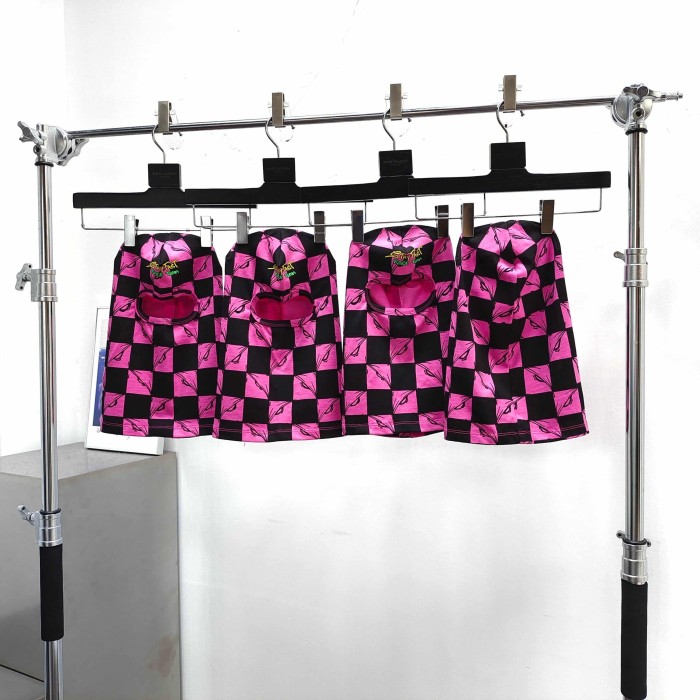 Pink‑Black Checkerboard All‑Over Print Hand‑Letter Embroidery Balaclava Shiesty Mask 29409214