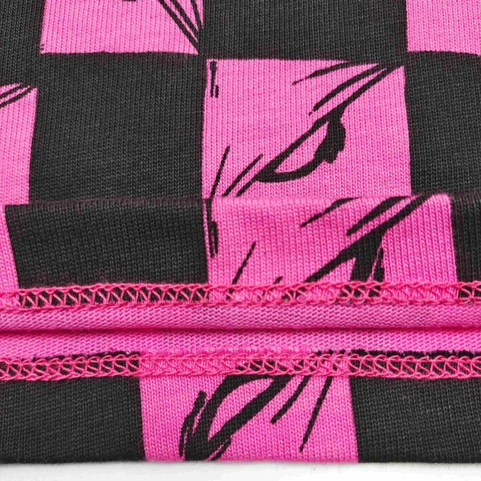 Pink‑Black Checkerboard All‑Over Print Hand‑Letter Embroidery Balaclava Shiesty Mask 29409214