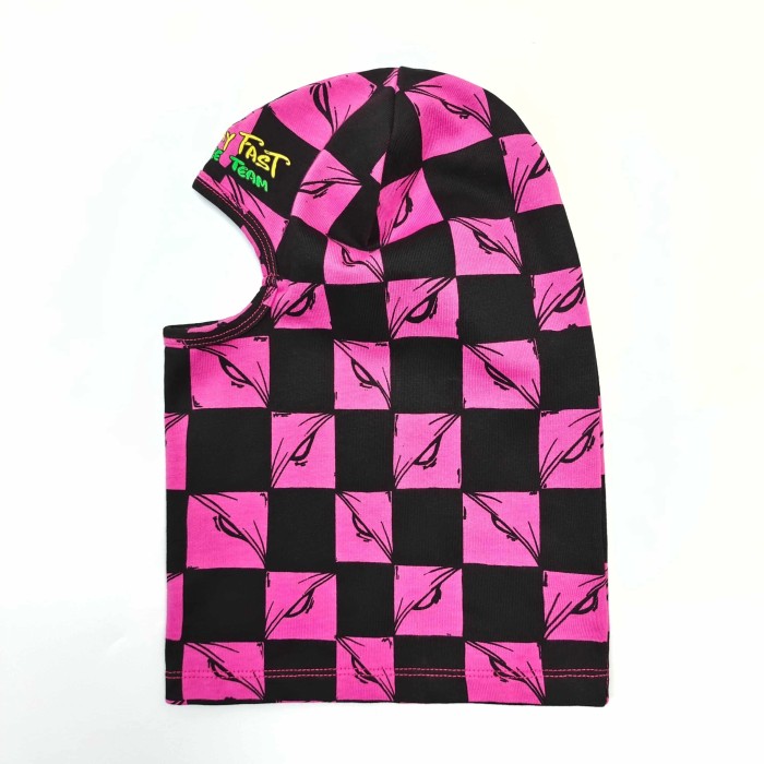Pink‑Black Checkerboard All‑Over Print Hand‑Letter Embroidery Balaclava Shiesty Mask 29409214