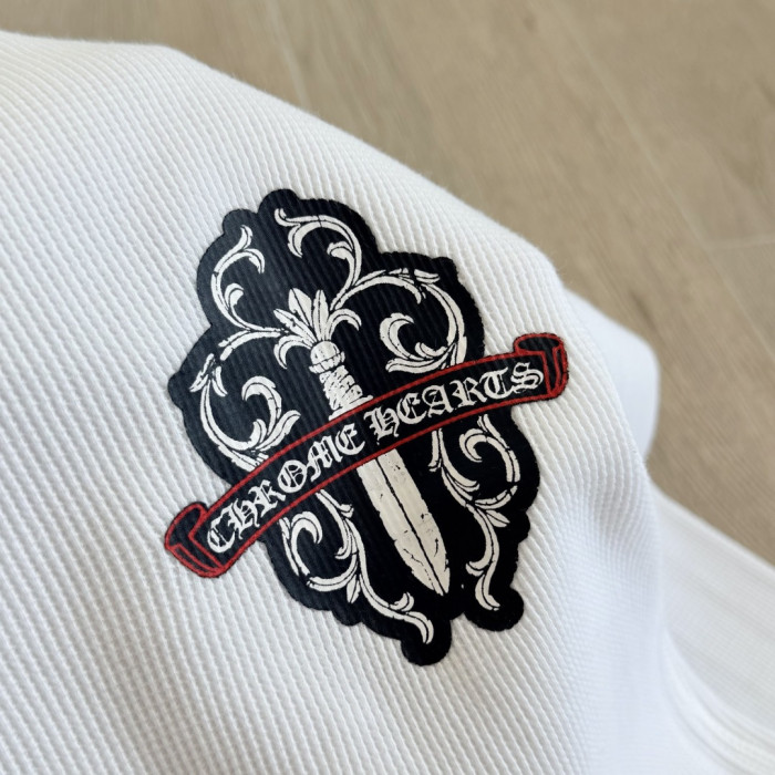 1:1 quality version Green Sword Vine Print Waffle Slim‑Fit Long Sleeve Tee 29426184