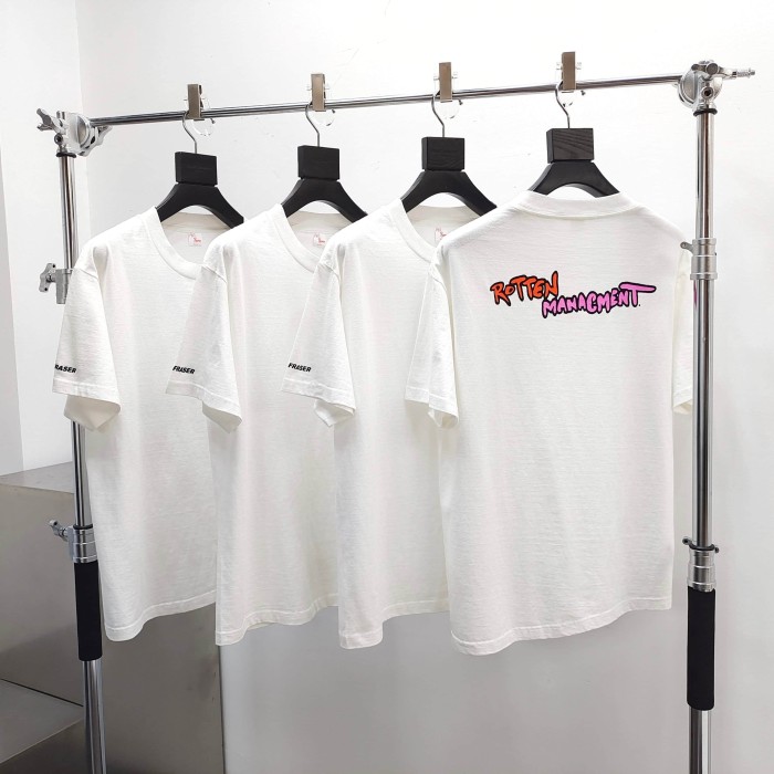[Big & Tall for weights up to 220 lbs]1:1 quality version Loading Graffiti‑Font Checkerboard Apple Print T-shirt 29409223