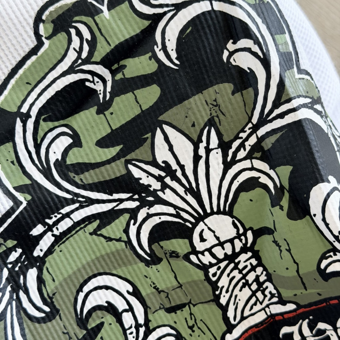 1:1 quality version Green Sword Vine Print Waffle Slim‑Fit Long Sleeve Tee 29426184