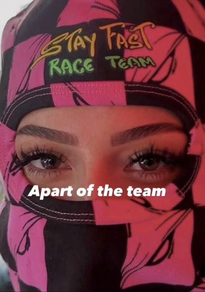 Pink‑Black Checkerboard All‑Over Print Hand‑Letter Embroidery Balaclava Shiesty Mask 29409214