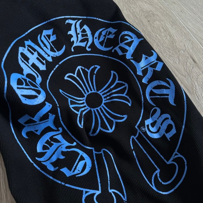 1:1 quality version Blue Horseshoe‑Ring Cross‑Flower‑Print Waffle‑Knit Fitted Long Sleeve Tee 29426214