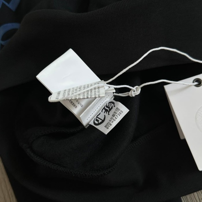 1:1 quality version Dual Sleeve Blue Gothic Script Letter Print Drawstring Pullover Unisex Hoodie 29456617