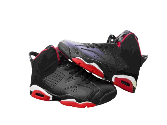 [plus-size shoes] Air @j6 Bred Black Red High Top Air Cushion Retro Basketball Sneakers 29456694