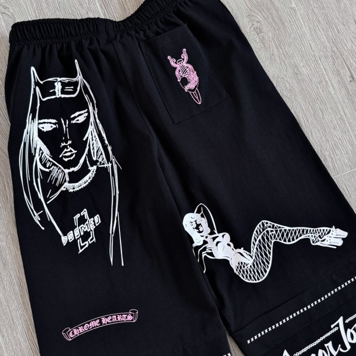 1:1 quality version Cross Cartoon Girl Slogan Print Drawstring Wide Leg Sweat Pants for girls 29456654
