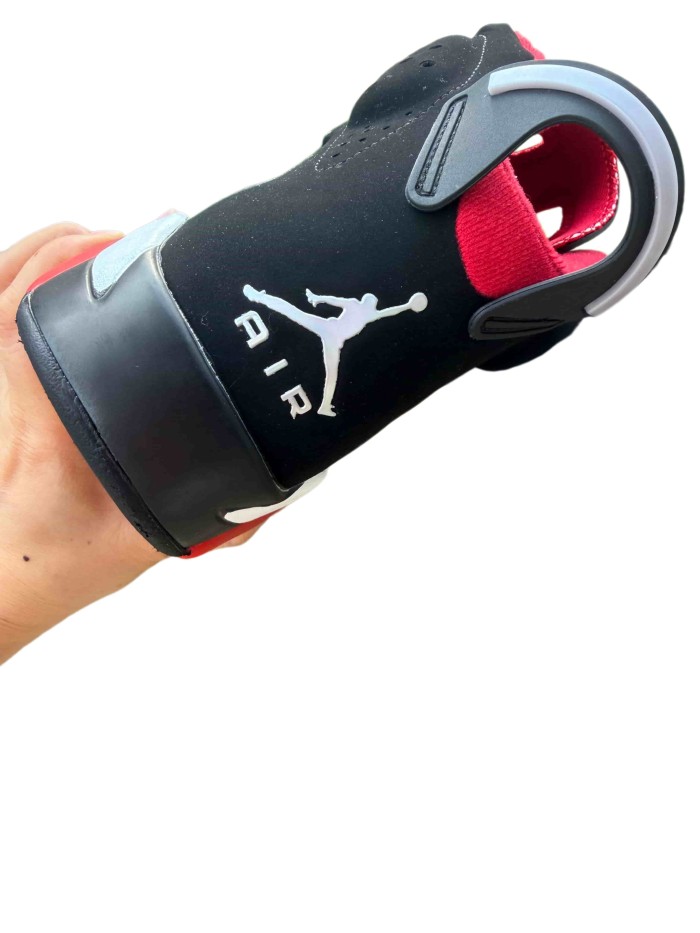[plus-size shoes] Air @j6 Bred Black Red High Top Air Cushion Retro Basketball Sneakers 29456694